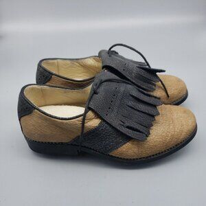 El Dorado Golf Shoes men black and tan Sz 6 leather spikes